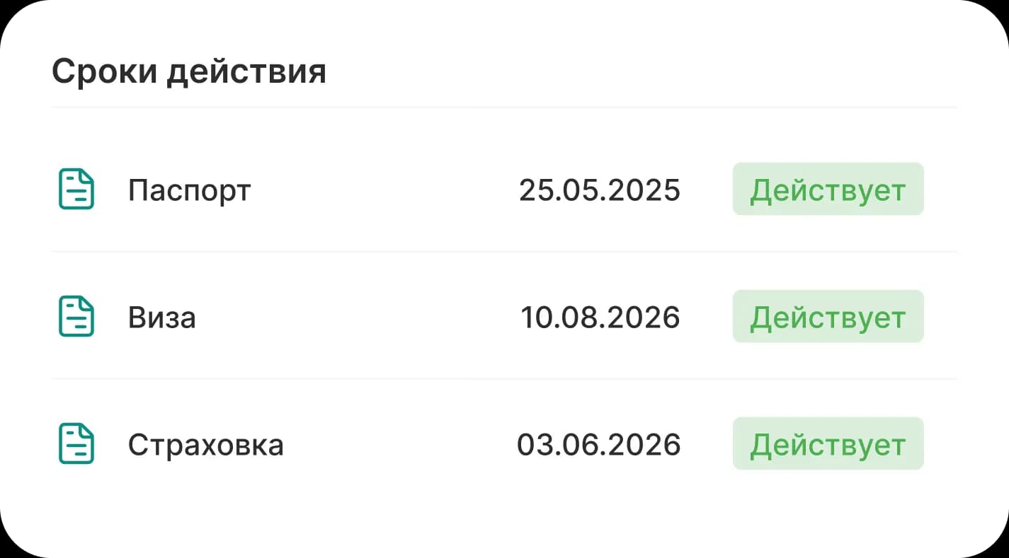 Пример: оформление семейного тура